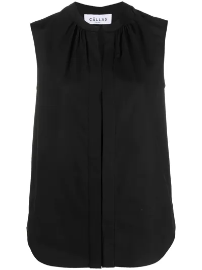 Câllas Olympia Sleeveless Blouse In Black