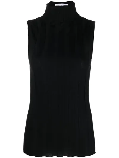 Câllas Romy Sleeveless Roll-neck Top In Black