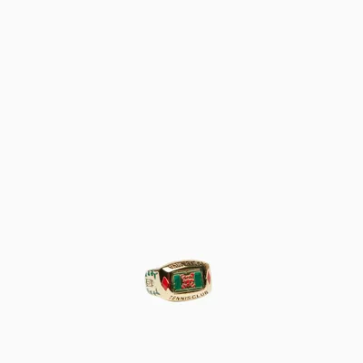 Casablanca Tennis Club Ring In Gold & Green