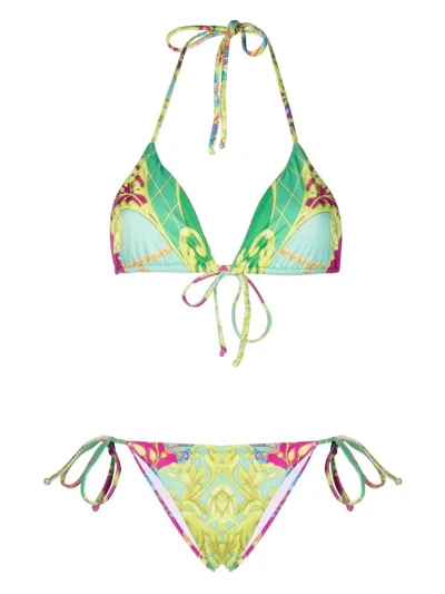 Philipp Plein New Baroque Triangle Bikini In Grün