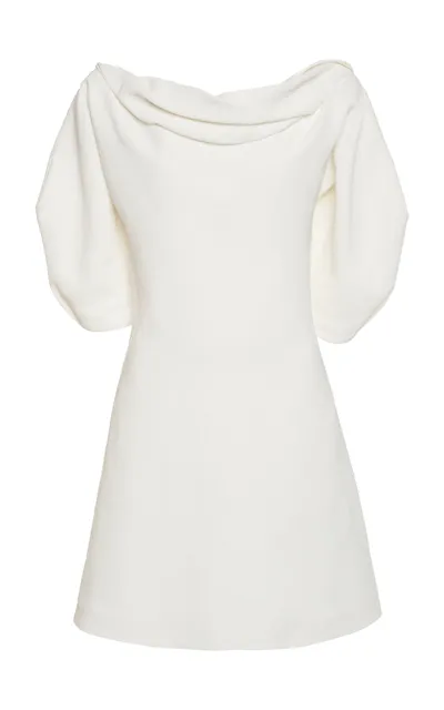 Jil Sander White Cowl Neck Minidress