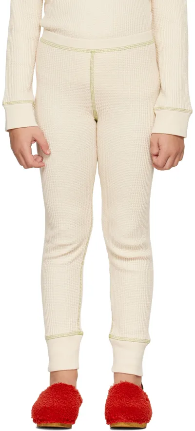 Misha And Puff Kids Beige Waffle Leggings In String 298