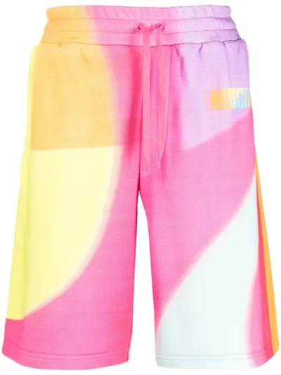 Moschino Rainbow-print Track Shorts In Multi