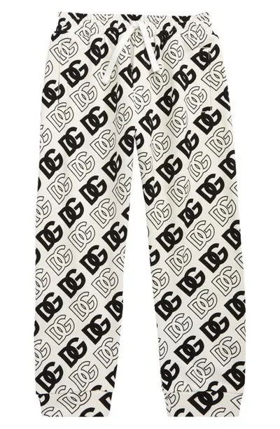 Dolce & Gabbana Kids' Jogging Pants With Logo Print In Logo Nero F.bco