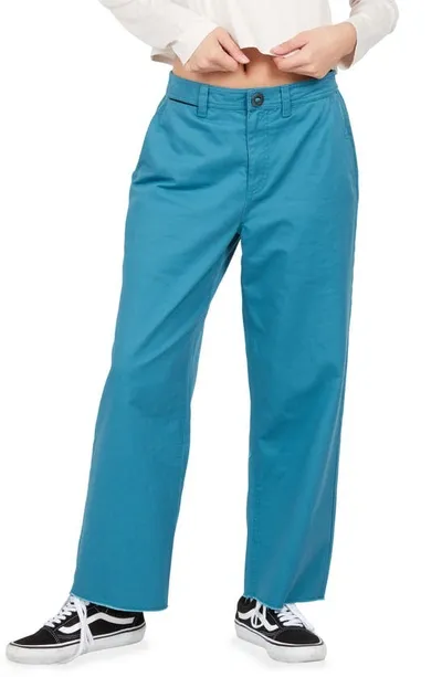 Volcom Thisthatthem Wide Leg Skate Pants In Harbor Blue