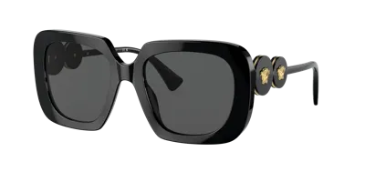 Versace Ve 4434 Gb1/87 54mm Womens Square Sunglasses In Dark Grey