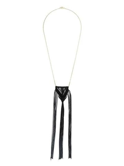 Forte Forte Collana Crochet-fringe Necklace In Black