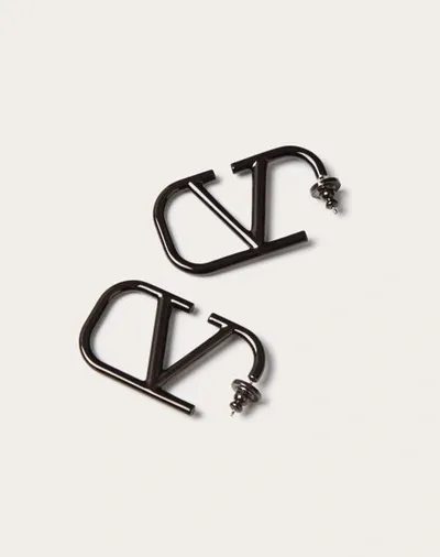 Valentino Garavani Vlogo Signature Metal Earrings Woman Black Uni