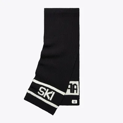 Tory Sport Tory Burch Après Ski Scarf In Sport Black/french Cream