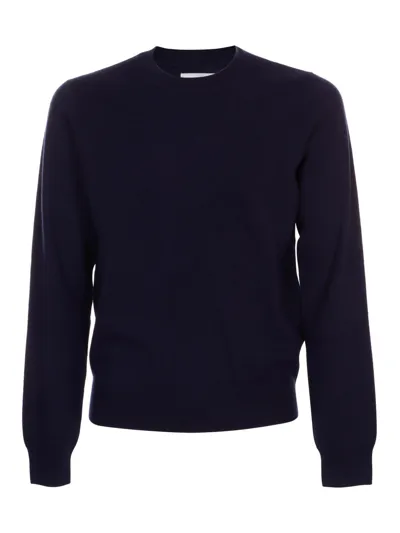 Comme Des Garçons Shirt Crewneck Long-sleeved Jumper In Navy