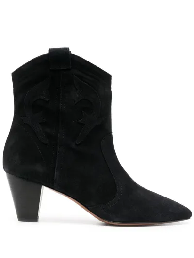 Ba&sh Casey Suede Cowboy Boots In Black