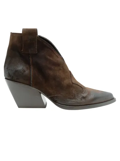 Elena Iachi Suede Ankle Boots In Multicolor