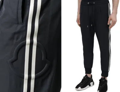 Pre-owned Moncler Jogginghose Stripe Track Nylon Pants Hose Jogger Jogpants Pantalone 50