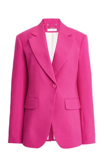 Chloé Wool, Silk And Cashmere-blend Twill Blazer In Rasberry Rose