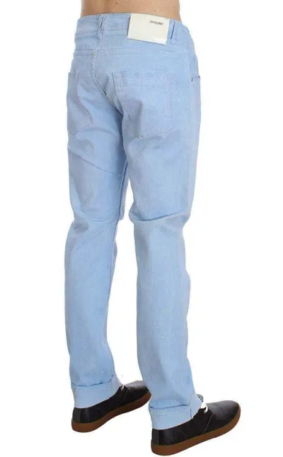 Acht Cotton Stretch Low Waist Fit Jeans In Blue