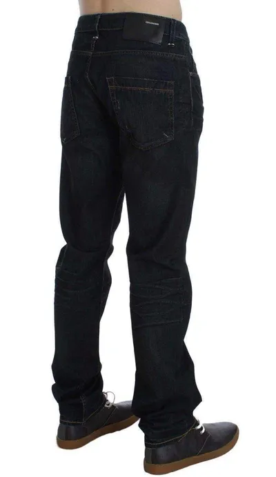 Acht Wash Cotton Denim Straight Fit Jeans In Blue