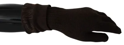 Costume National C'n'c   Wool Knitted One Size Wrist Length Gloves In Brown