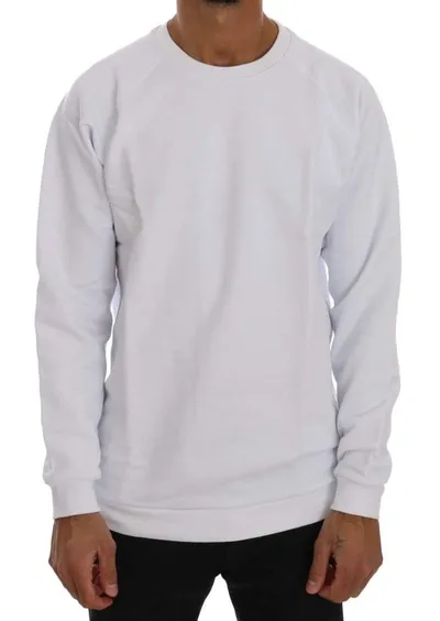 Daniele Alessandrini Crew Neck Cotton Sweater In White