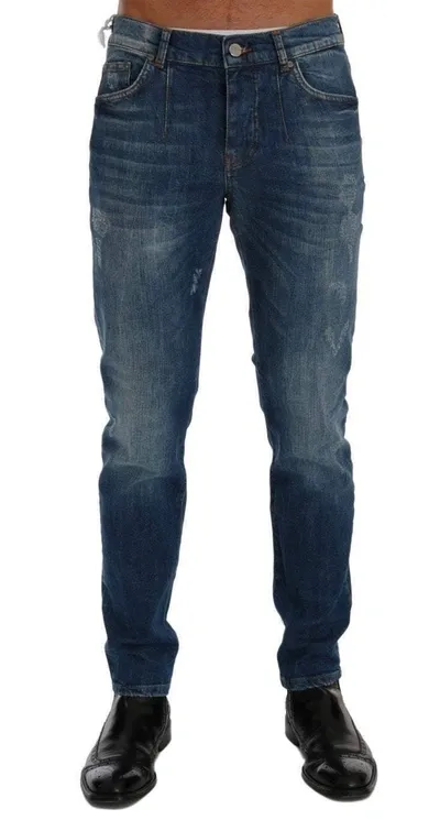 Frankie Morello Wash Perth Slim Fit Jeans In Blue