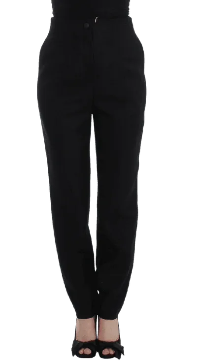 Kaale Suktae High Waist Straight Slim Dress Pants In Black