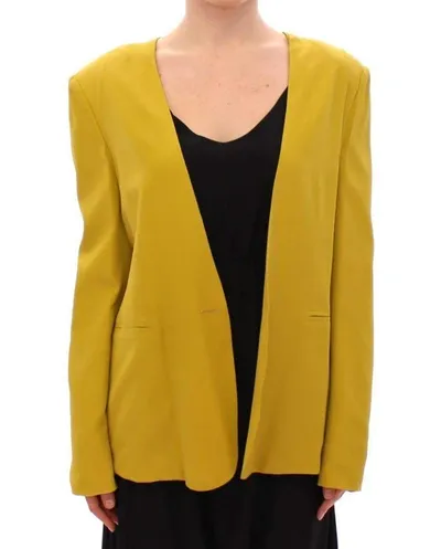 Lamberto Petri Mustard  Silk Blazer Jacket In Yellow