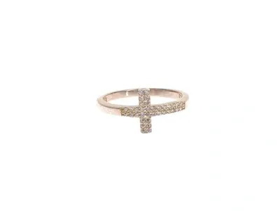 Nialaya Silver Cz Cross 925 Ring