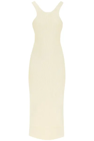 Totême Rib-knitted Midi Dress In Beige