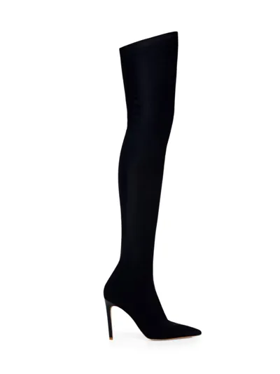 Prota Fiori Scarlet Calzino Pull-on Over-the-knee Boots In Nero