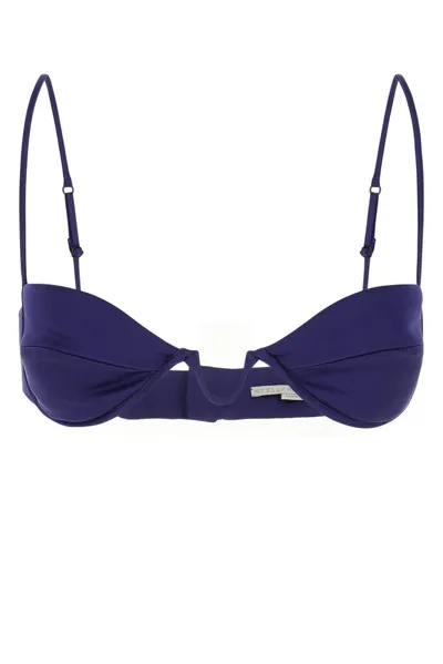 Stella Mccartney Spaghetti Strapped Satin Bra Top In Purple