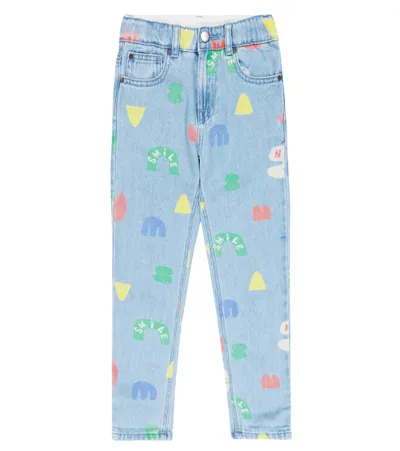 Stella Mccartney Kids' Printed Jeans In Azzurro/multicolor