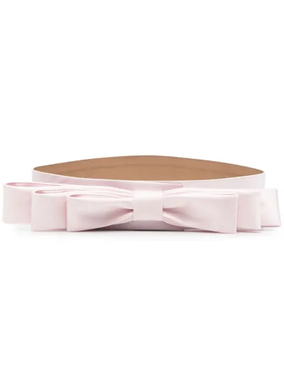 Giambattista Valli Bow-detail Satin-finish Belt In Pink