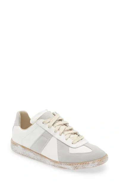 Maison Margiela Sneakers Replica Deconstructed Aus Weissem Leder In Multicolor