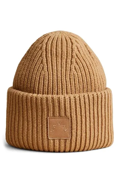 Varley Cresta Merino Wool Blend Beanie In Sand