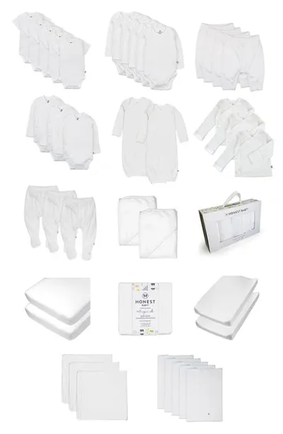 Honest Baby 50-piece Oh Baby Organic Cotton Gift Set In Pure White