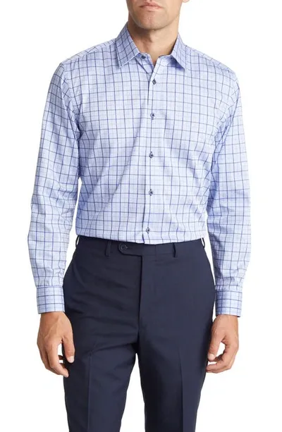 Daniel Hechter Trim Fit Plaid Dress Shirt In Navy