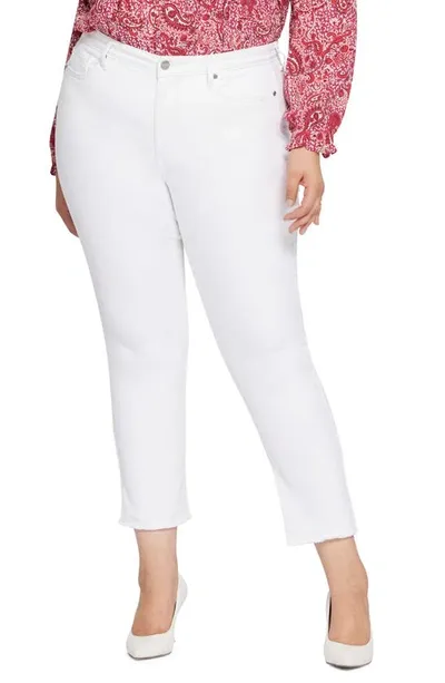 Nydj Sheri Ankle Fray Hem Slim Jeans In Optic White