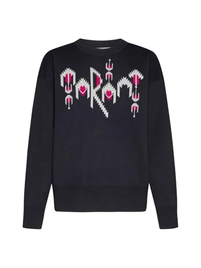 Isabel Marant Logo Printed Crewneck Sweatshirt In Black