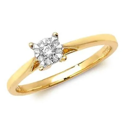 Pre-owned So 0.25ct Diamant Litär Ring Grössen J-q Gelb Gold