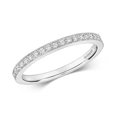 Pre-owned Eternity 0.12ct Diamant  Maserung Set Ring Grössen J-q