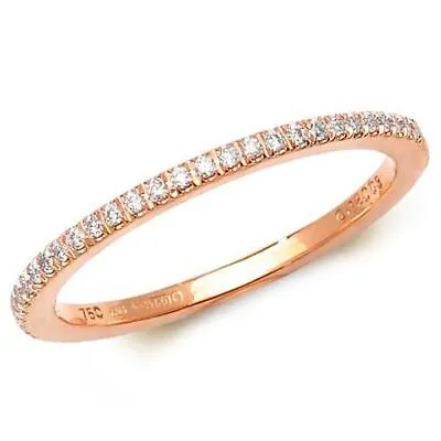 Pre-owned Eternity 0.12ct Diamant 1/2  Band Ring Grössen J-q 18ct Rose Gold