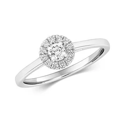 Pre-owned So 0.25ct Diamant Halo Ring Grössen J-q