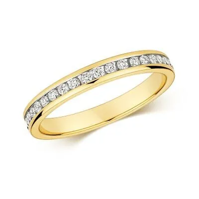 Pre-owned Eternity 0.57ct Diamant Voll  Ring Grössen J-q Gelbgold