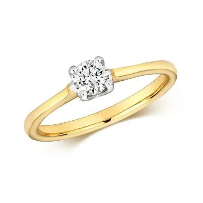 Pre-owned So 0.25ct Diamant 4 Klaue Litaire Ring Grössen J-q Gelbes Gold