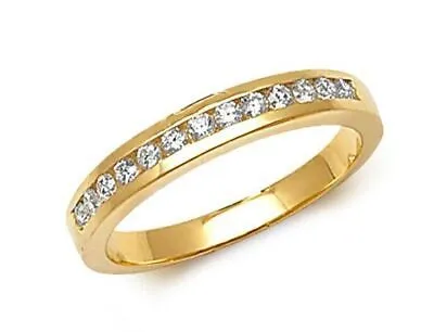 Pre-owned Eternity 0.33ct Diamant 7 Stein 1/2  Ring Grössen J-q Gelbgold