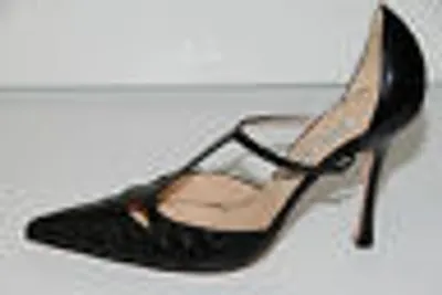 Pre-owned Manolo Blahnik Neu  Valon Bb Schwarz Alligator Krokodil Schuhe 39.5 9