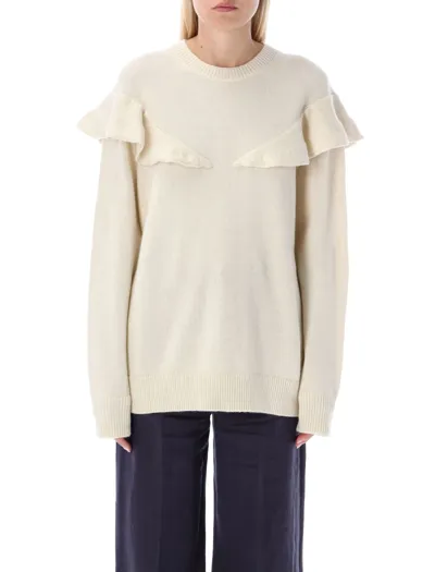 Chloé Ruffled Jumper In White