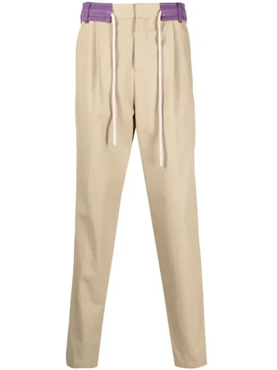 Palm Angels Side-stripe Trousers In Nude