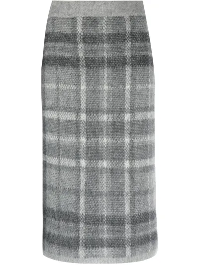 's Max Mara Intarsia-knit High-waisted Skirt In Grau