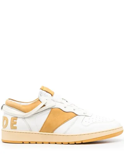 Rhude Ssense Exclusive White & Beige Rhecess Low Sneakers