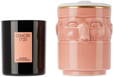 Ginori 1735 Il Seguace Orange Renaissance Candle In Glazed Flamingo/ Fla